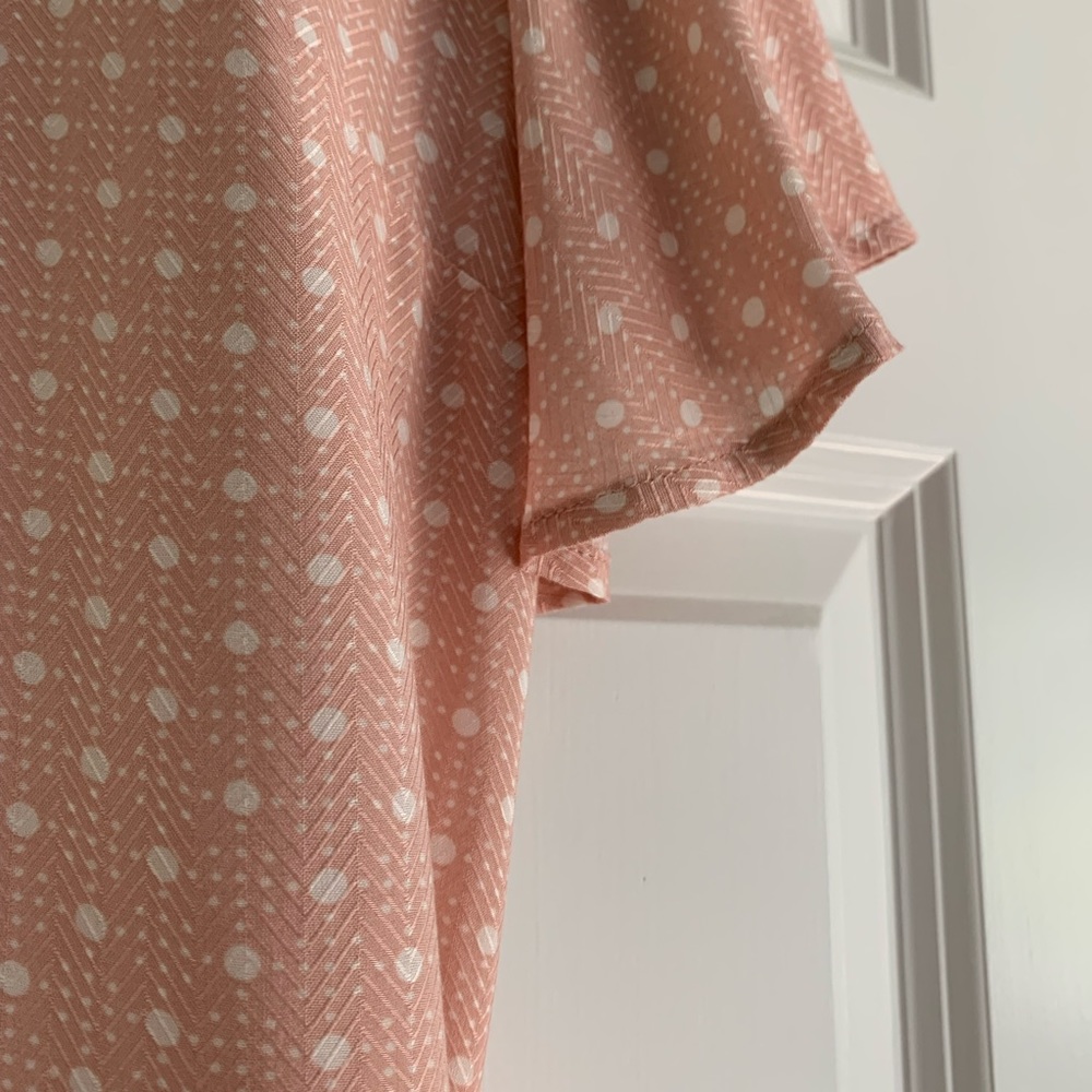 Pink Dot Flutter Sleeve Top - Picture 6 of 8